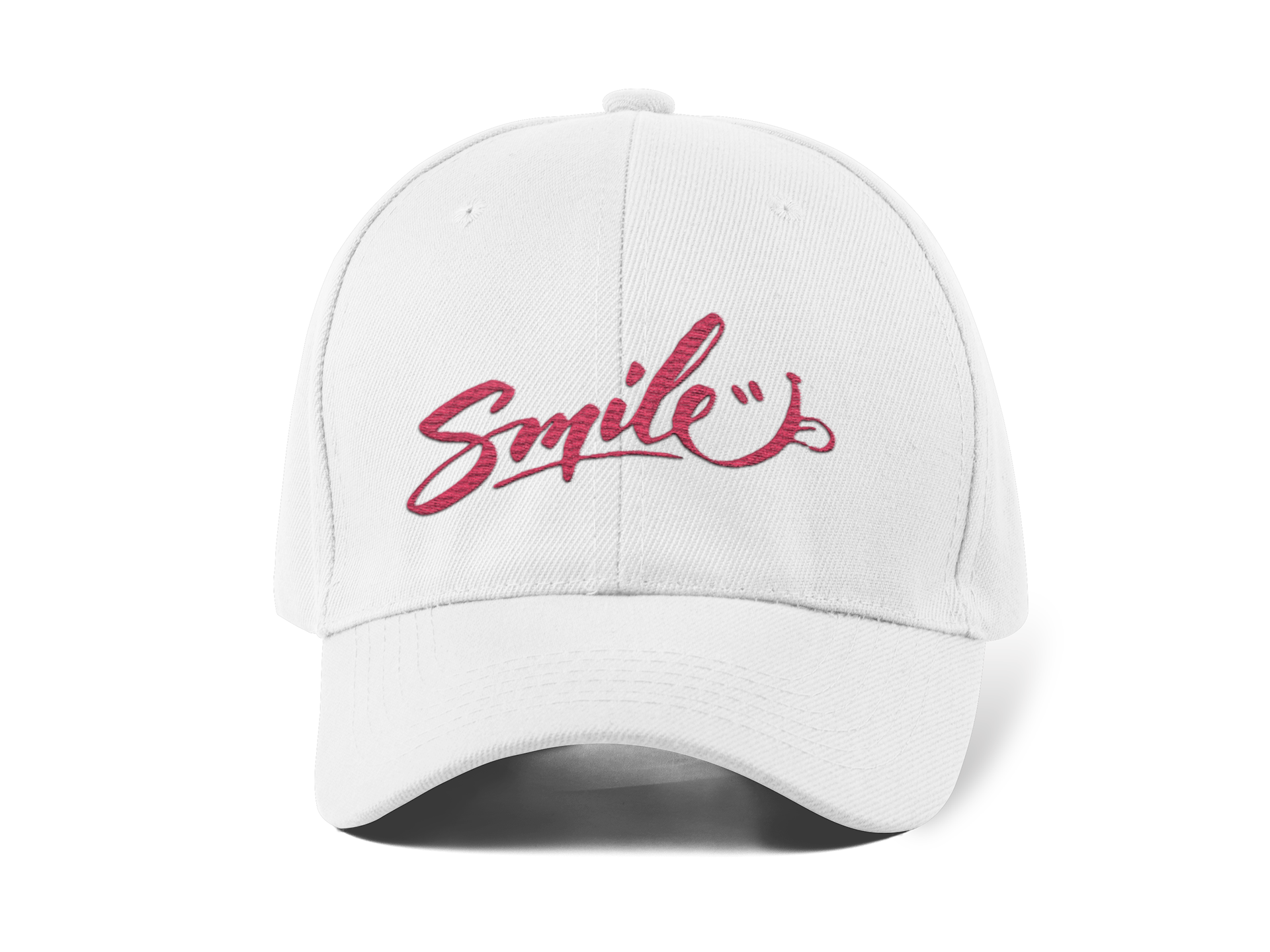 Smile Nakışlı Beyaz Spor Unisex Şapka A+ Kalite Ürün