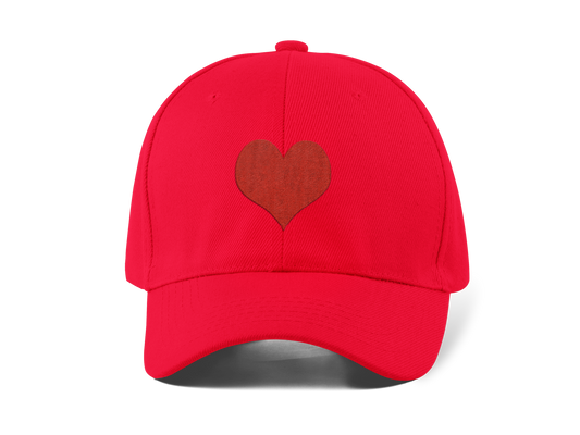 Kalp Nakışlı Beyaz Spor Unisex Şapka A+ Kalite Ürün